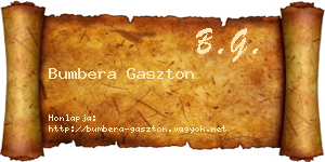 Bumbera Gaszton névjegykártya